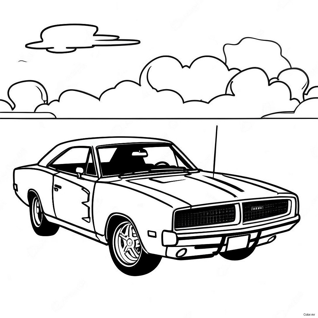 Dodge Charger Classic Muscle Car Coloring Page 1051 837