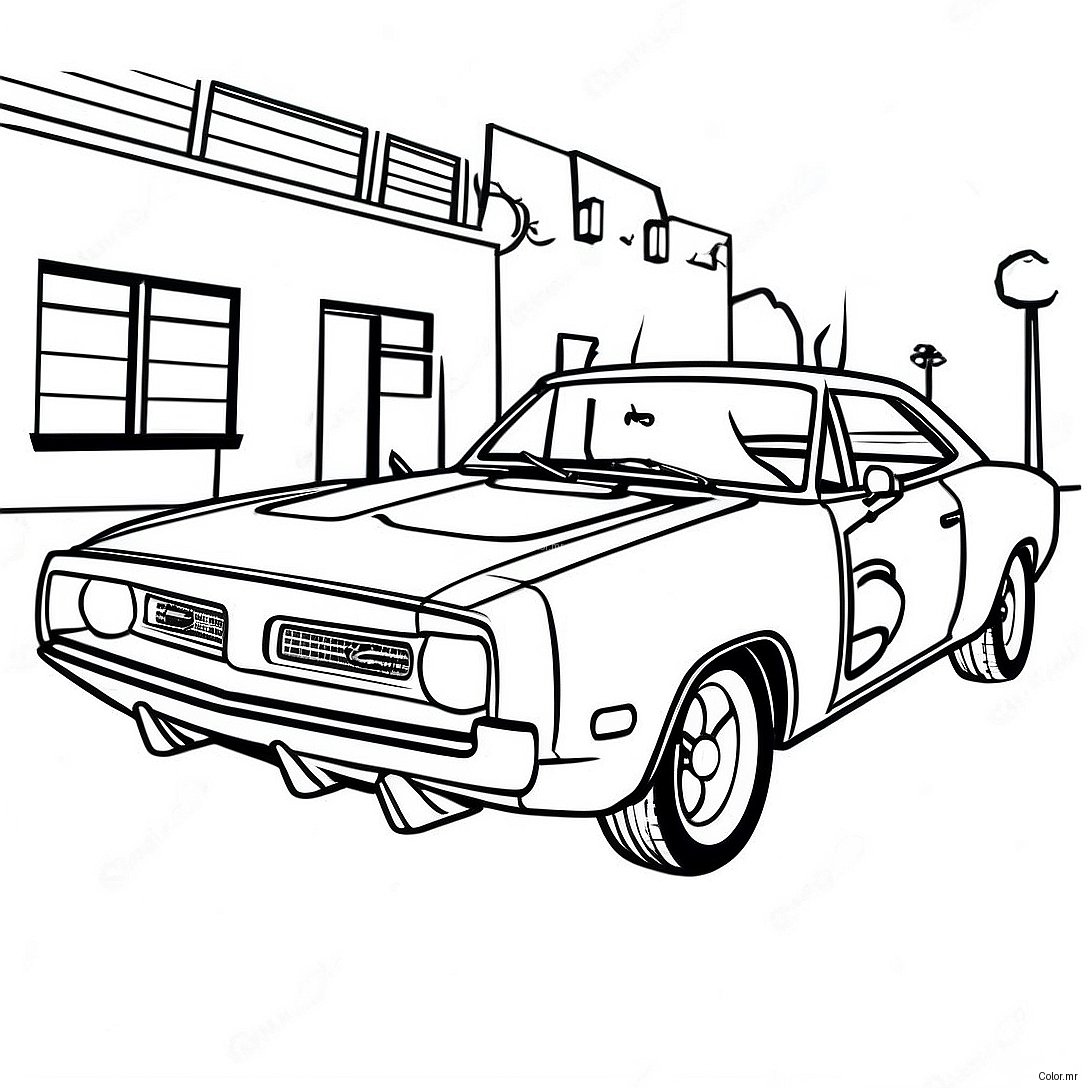 Dodge Charger Classic Muscle Car Coloring Page 1051 840