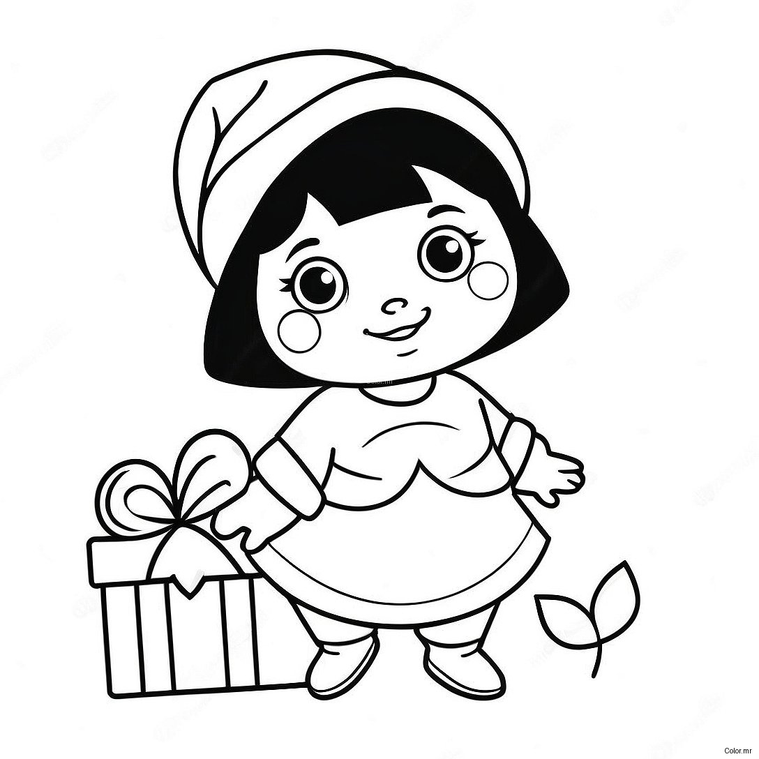 Dora In A Festive Santa Hat Coloring Page 45344 37668