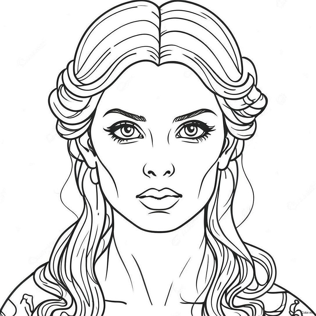 Eerie Dark Beauty Portrait Coloring Page 53107 44154