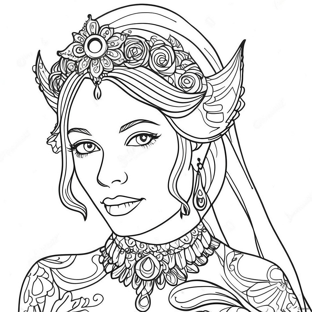 Eerie Dark Beauty Portrait Coloring Page 53107 44156