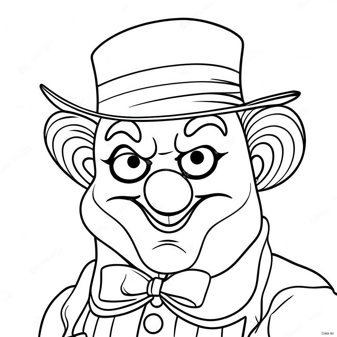 Eerie Gangster Clown With A Knife Coloring Page 66601 54998