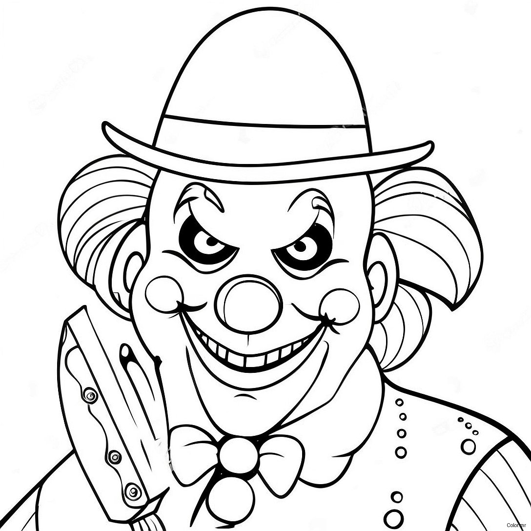 Eerie Gangster Clown With A Knife Coloring Page 66601 55000