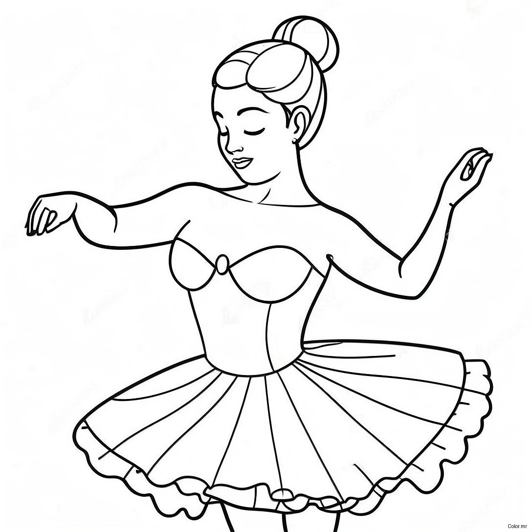 Elegant Ballerina In Graceful Pose Coloring Page 12568 10463