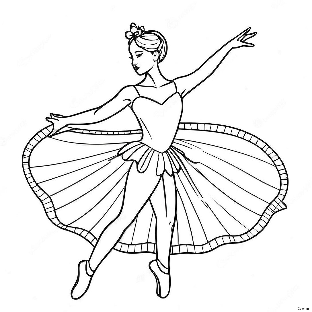Elegant Ballerina In Graceful Pose Coloring Page 12568 10464