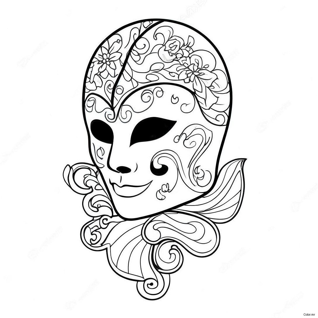 Elegant Phantom Of The Opera Mask Coloring Page 49685 41449