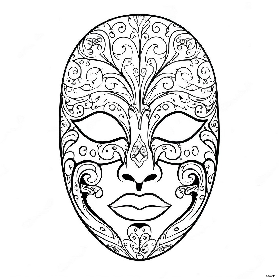 Elegant Phantom Of The Opera Mask Coloring Page 49685 41451