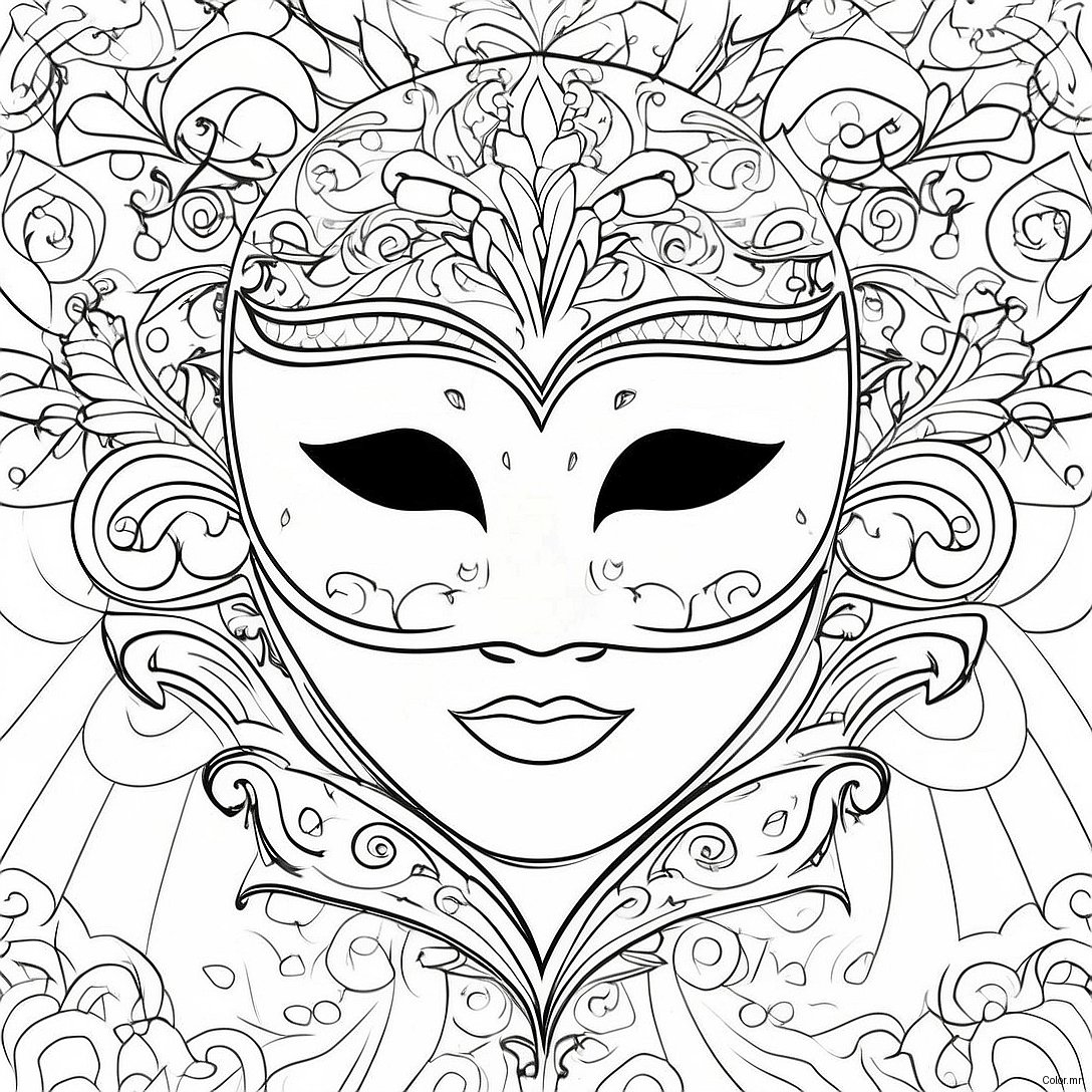 Elegant Phantom Of The Opera Mask Coloring Page 49685 41452
