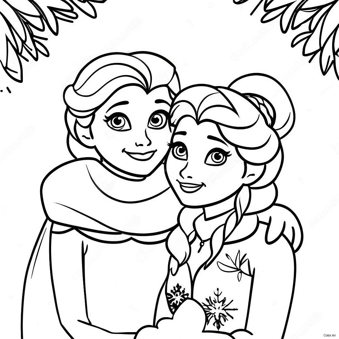 Elsa And Anna In Winter Wonderland Coloring Page 3580 2911
