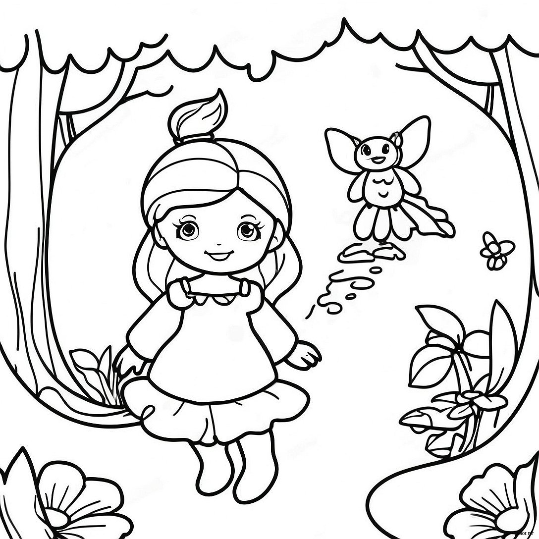 Enchanted Forest Fairy Garden Coloring Page 36614 30514
