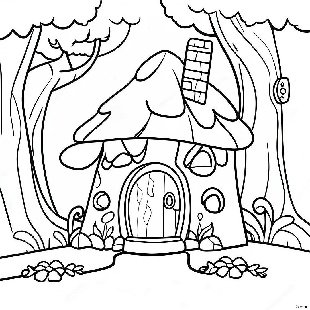 Enchanted Forest Fairy House Coloring Page 16542 13935