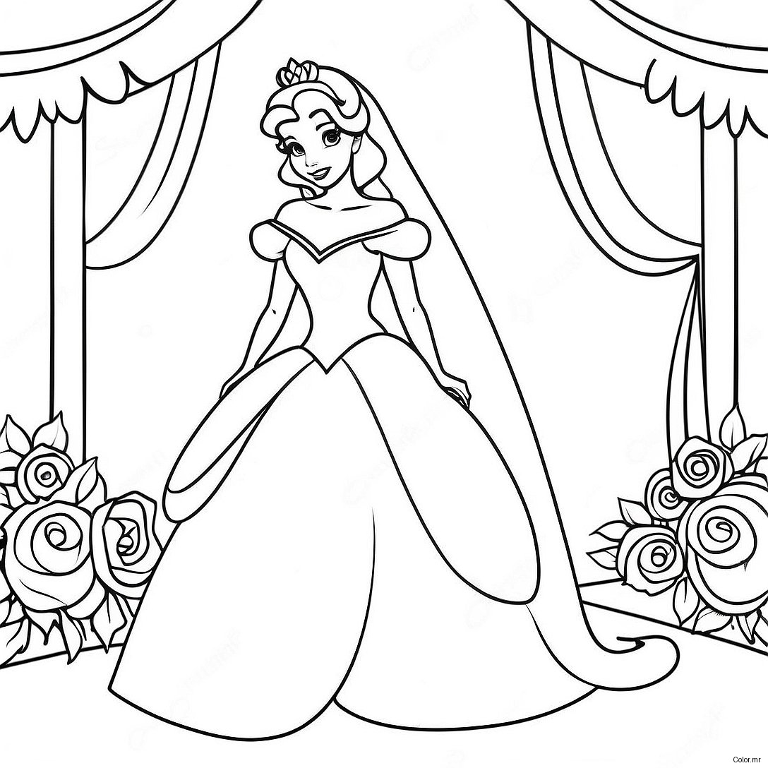 Enchanting Disney Princess Wedding Coloring Page 43563 36249