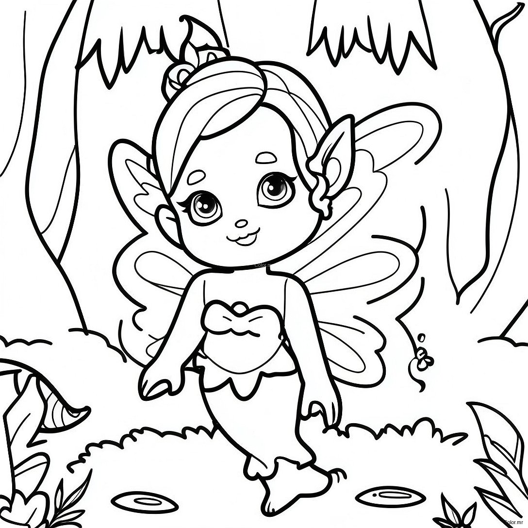 Enchanting Fairy In The Magical Forest Coloring Page 6705 5453