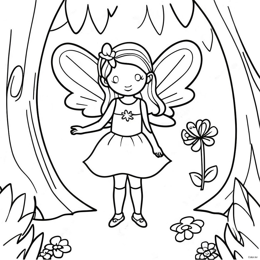 Enchanting Fairy In The Magical Forest Coloring Page 6705 5454