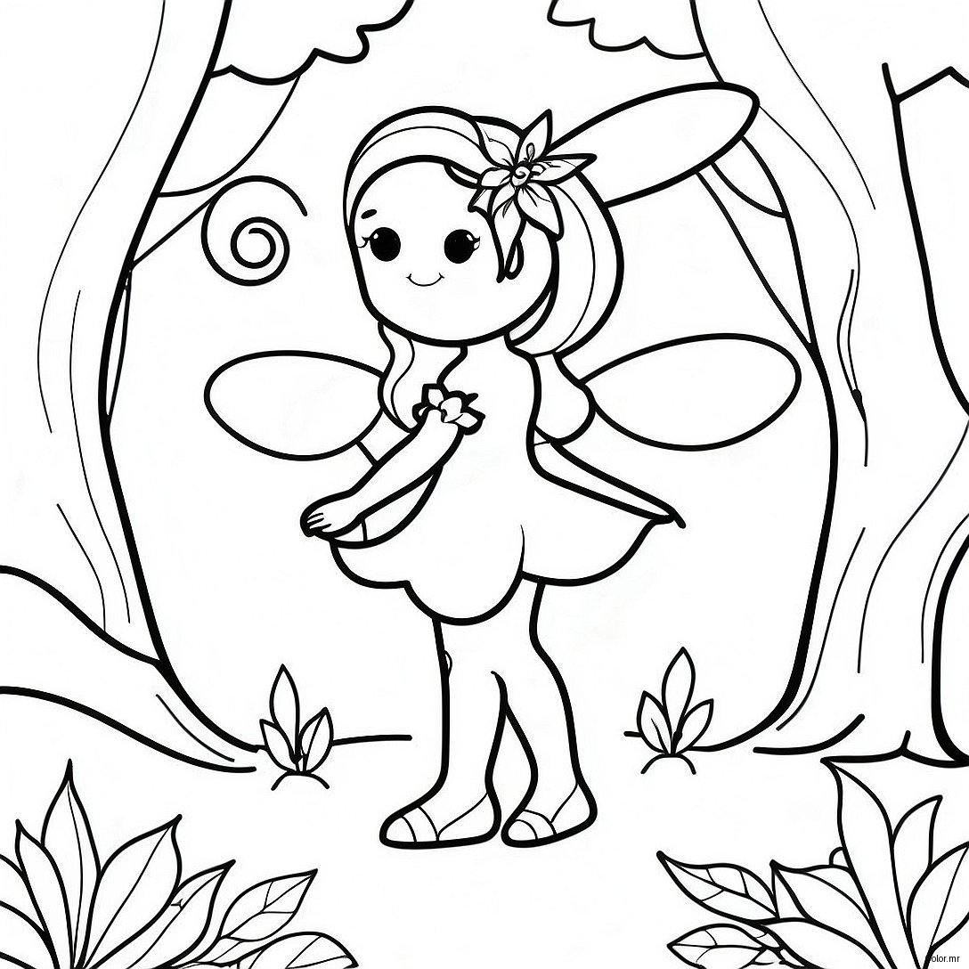 Enchanting Fairy In The Magical Forest Coloring Page 6705 5456