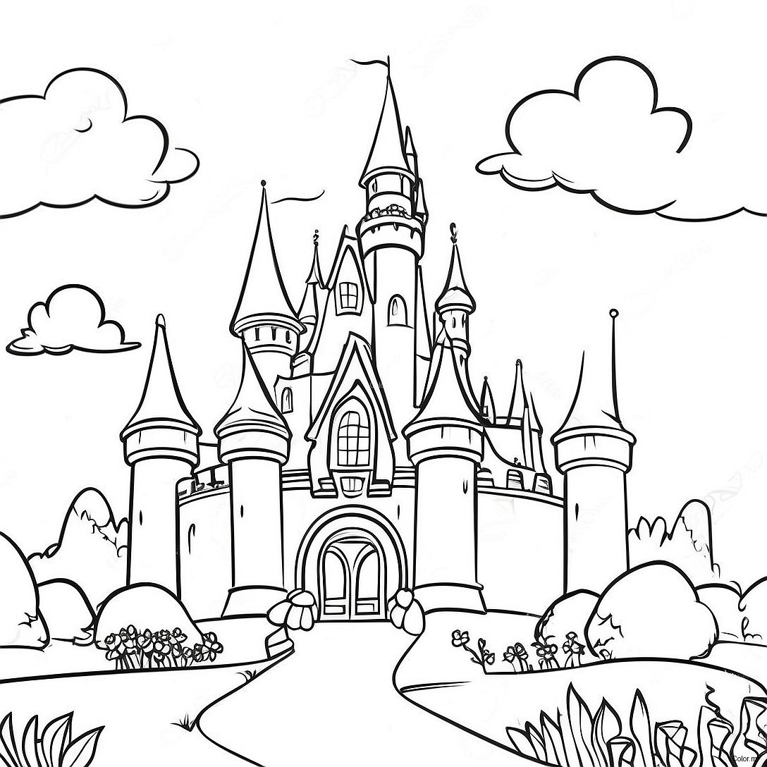 Enchanting Thomas Kinkade Disney Castle Coloring Page 70944 58645