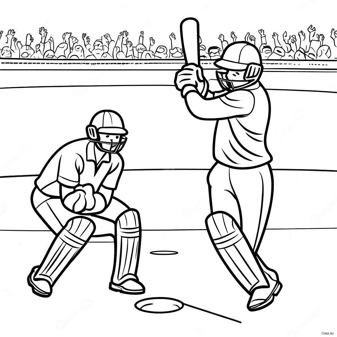 Exciting Cricket Match Scene Coloring Page 31890 16412