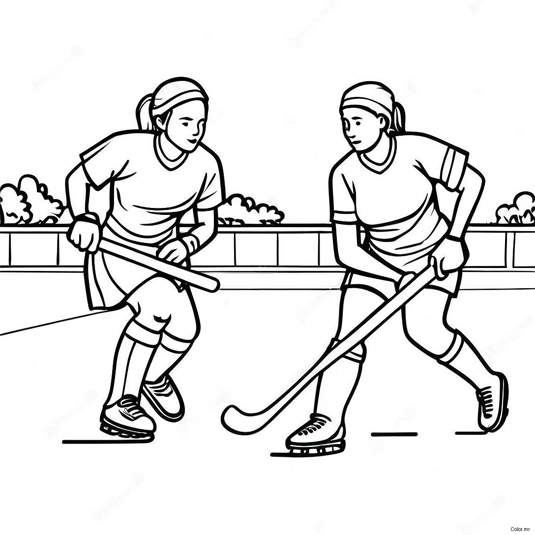 Exciting Field Hockey Game Coloring Page 64781 53559