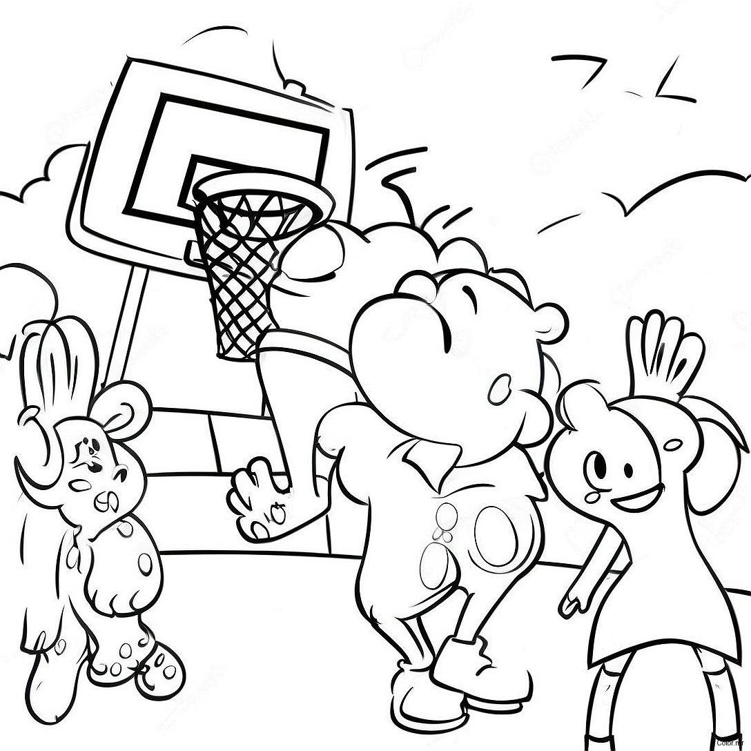 Exciting March Madness Game Scene Coloring Page 13468 11179