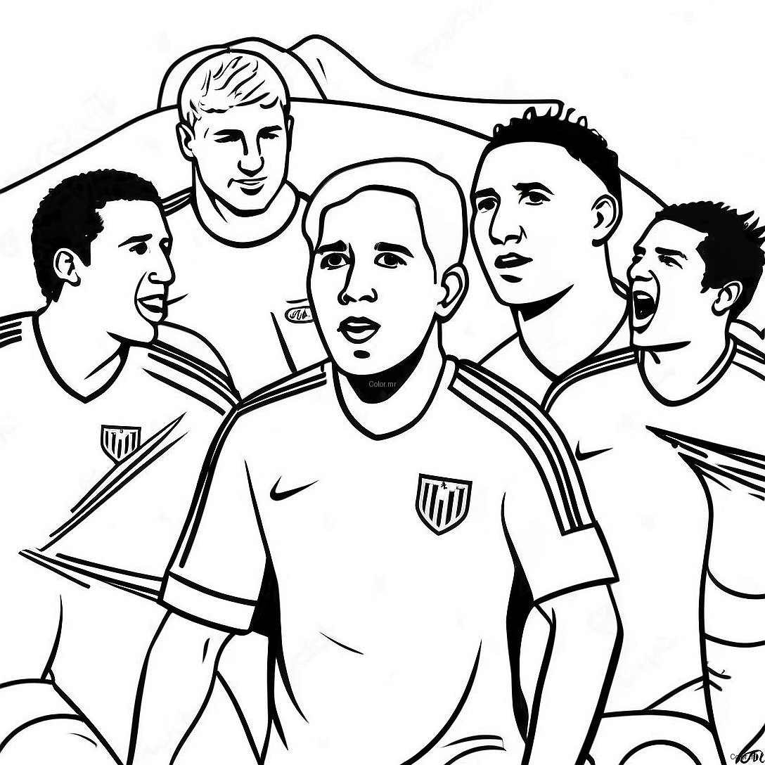 Exciting Usa Soccer Team Players Coloring Page 71524 59107
