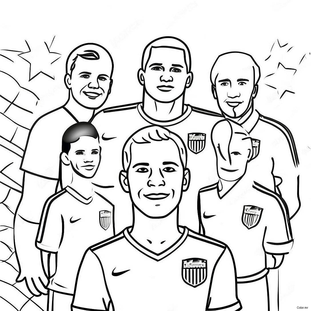 Exciting Usa Soccer Team Players Coloring Page 71524 59108