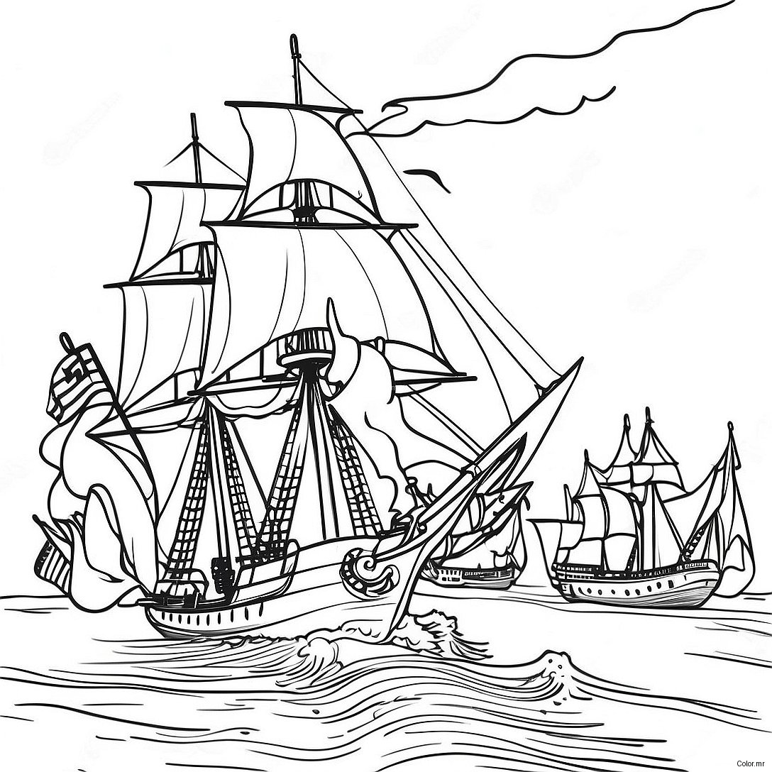 Famous War Of 1812 Naval Battle Coloring Page 56092 46639