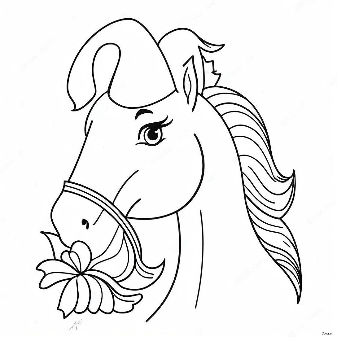 Festive Horse With Santa Hat Coloring Page 13008 10812