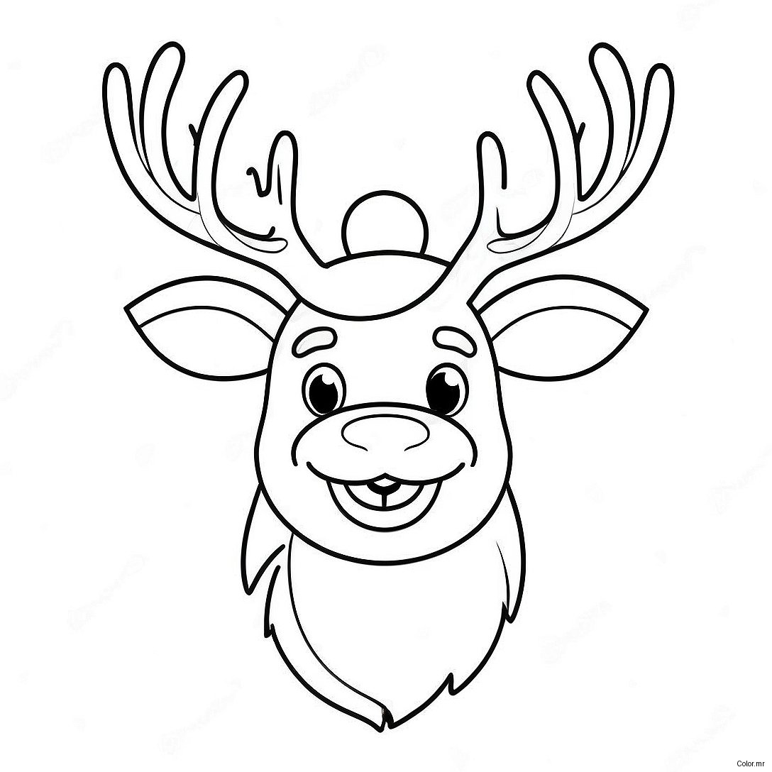 Festive Reindeer With Santa Hat Coloring Page 29678 26749