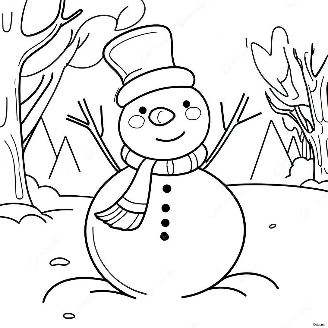 First Day Of Winter Snowman Coloring Page 68252 56286