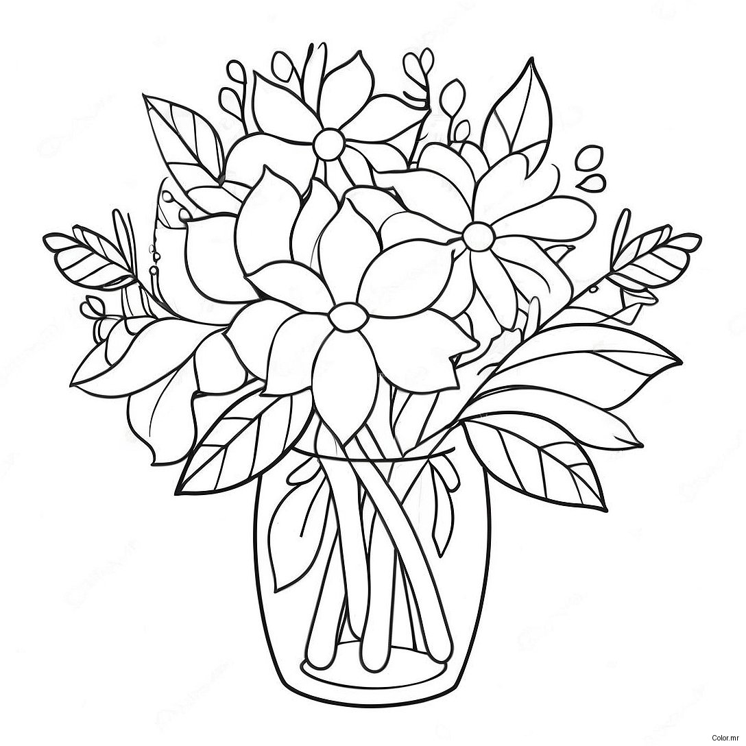 Flower Mother S Day Bouquet Coloring Page 16872 14205