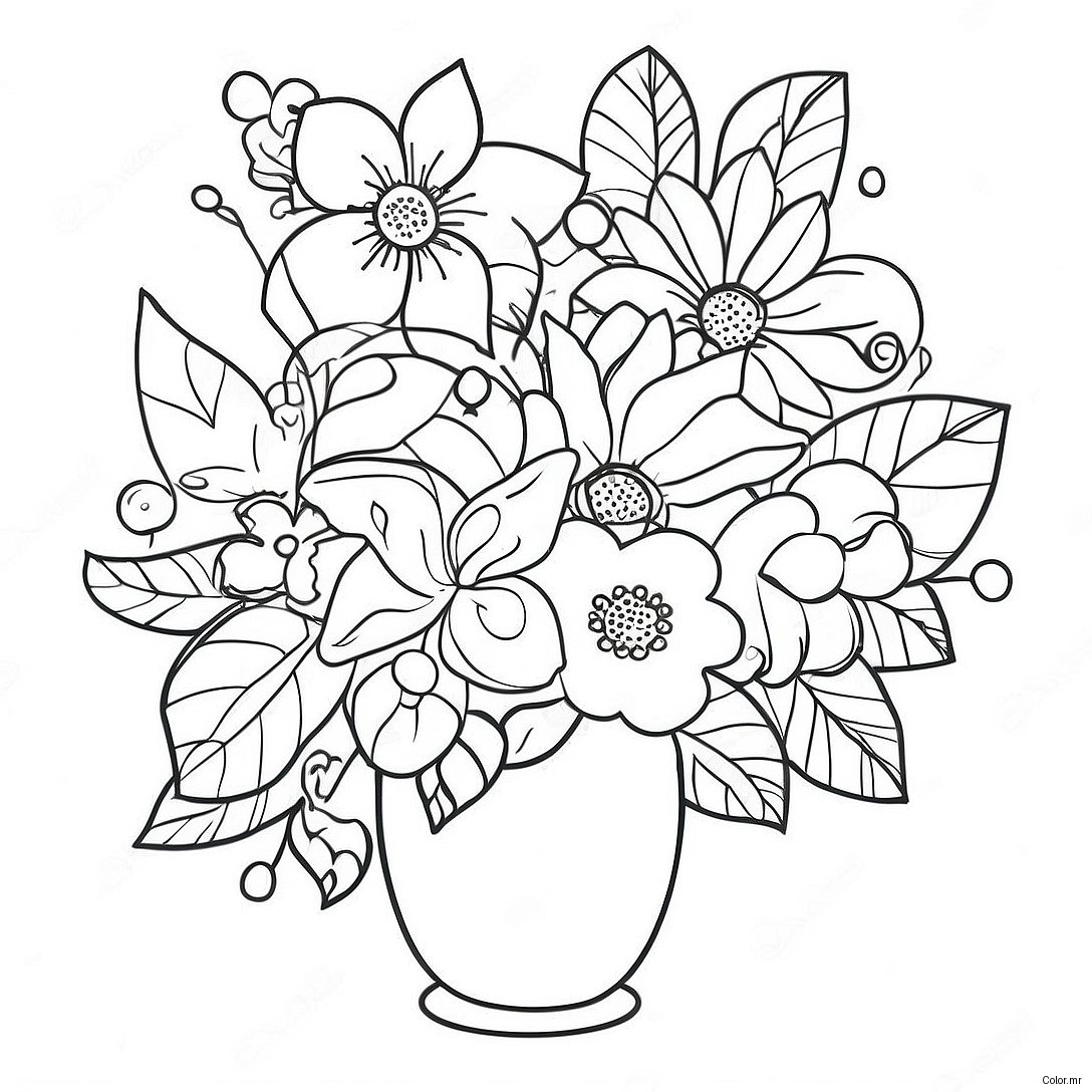 Flower Mother S Day Bouquet Coloring Page 16872 14206