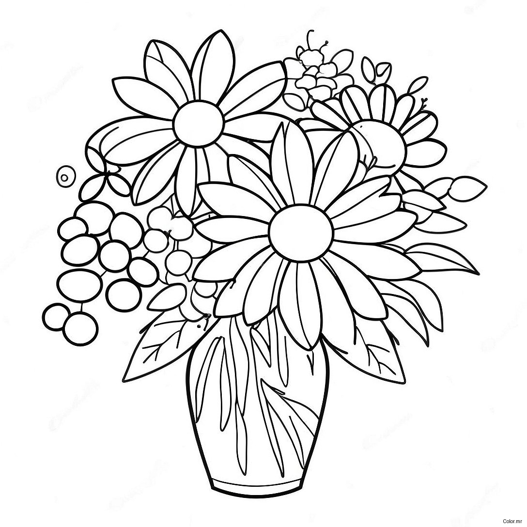 Flower Mother S Day Bouquet Coloring Page 16872 14208