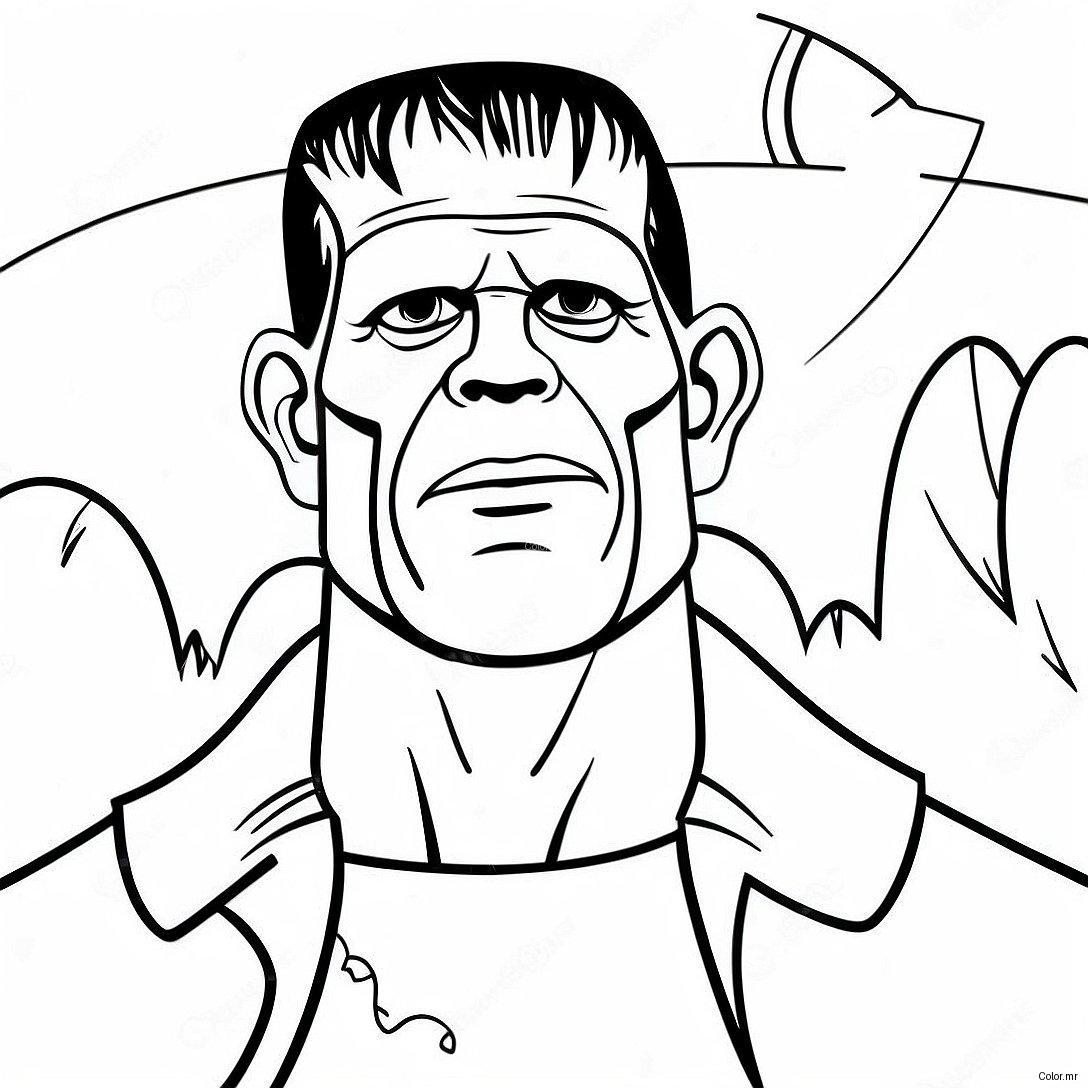 Frankenstein S Monster In The Moonlight Coloring Page 37446 31173
