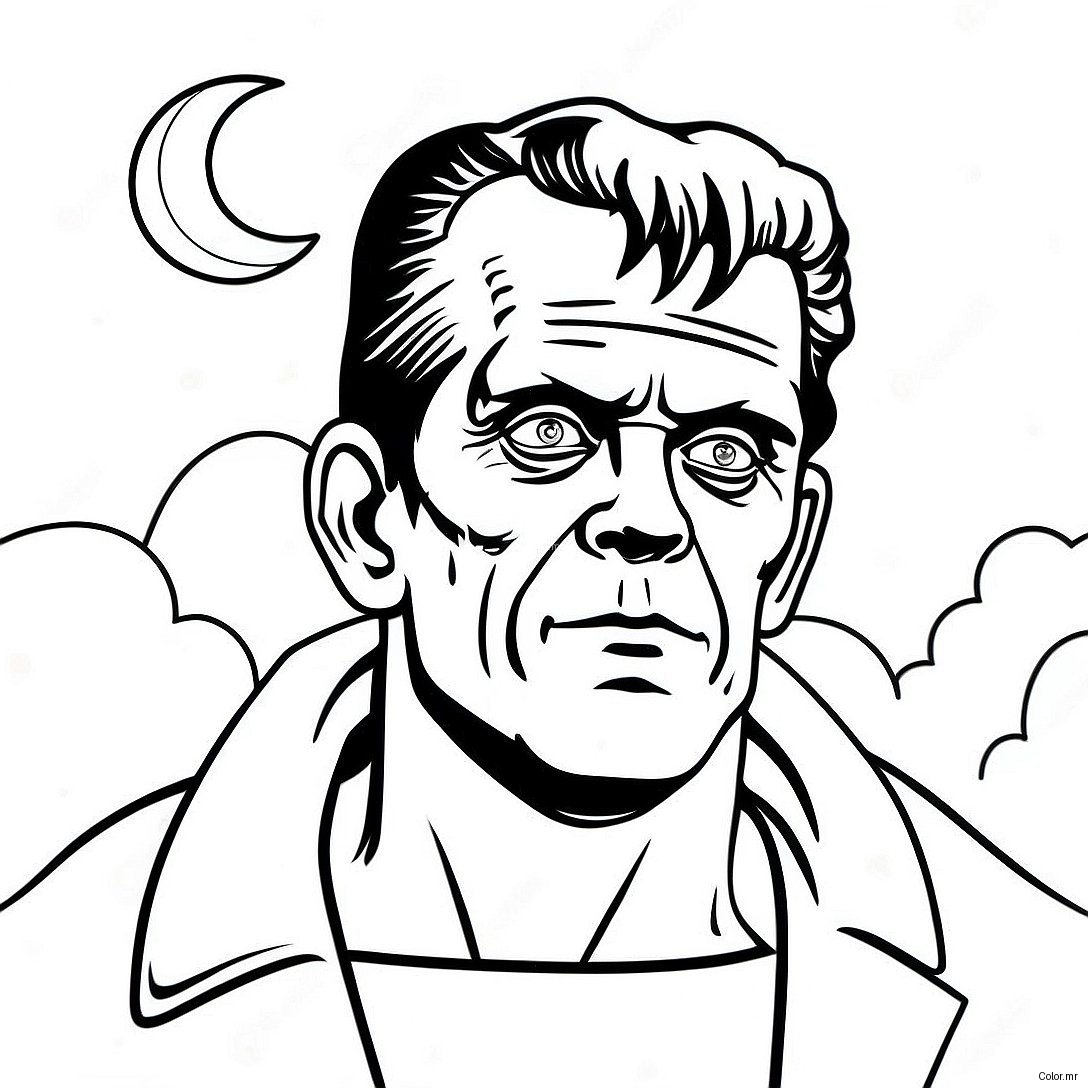 Frankenstein S Monster In The Moonlight Coloring Page 37446 31174