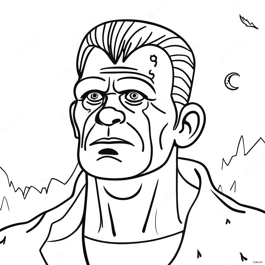 Frankenstein S Monster In The Moonlight Coloring Page 37446 31175
