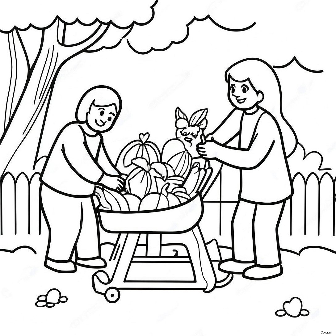 Friendly Neighbors Helping Each Other Coloring Page 60867 50478
