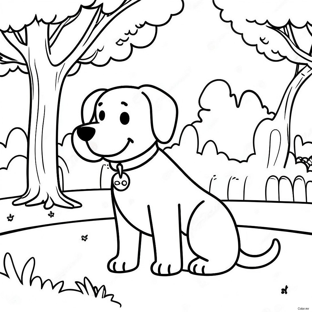 Friendly Service Dog In A Park Coloring Page 47114 39211