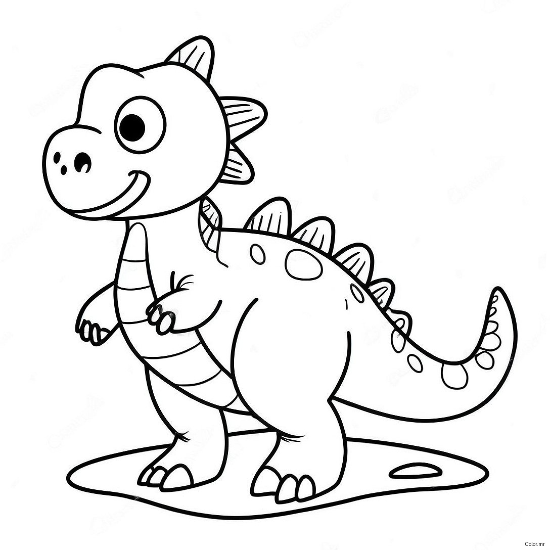 Friendly Water Dinosaur Swimming Coloring Page 29778 26830