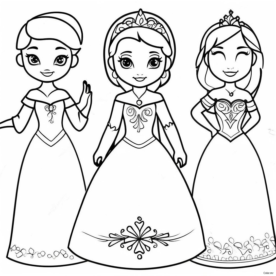 Frozen Princesses Paper Dolls Coloring Page 69044 56934