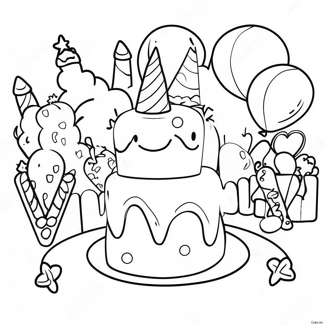 Fun 40th Birthday Party Coloring Page 66771 55130