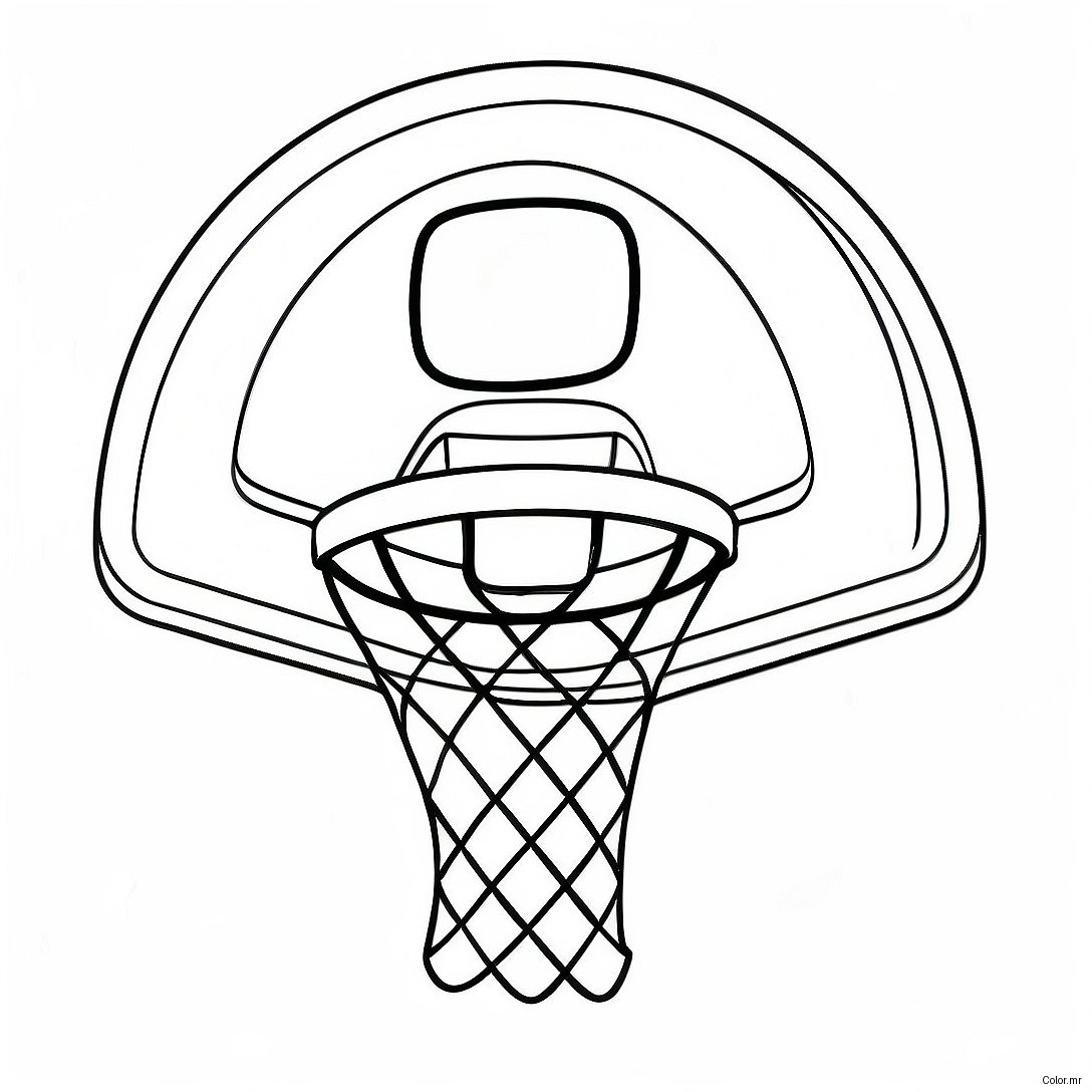 Fun Basketball Hoop With Ball Coloring Page 23334 21405