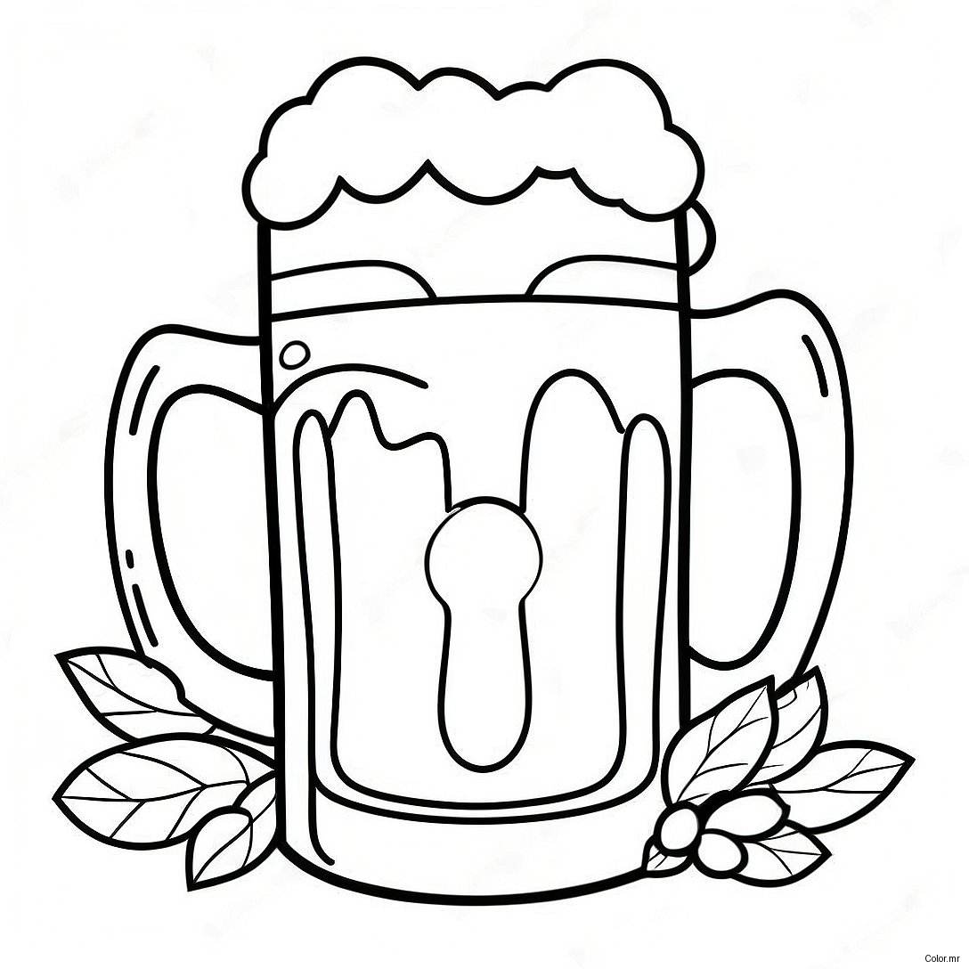Fun Oktoberfest Beer Mug Coloring Page 33532 17701