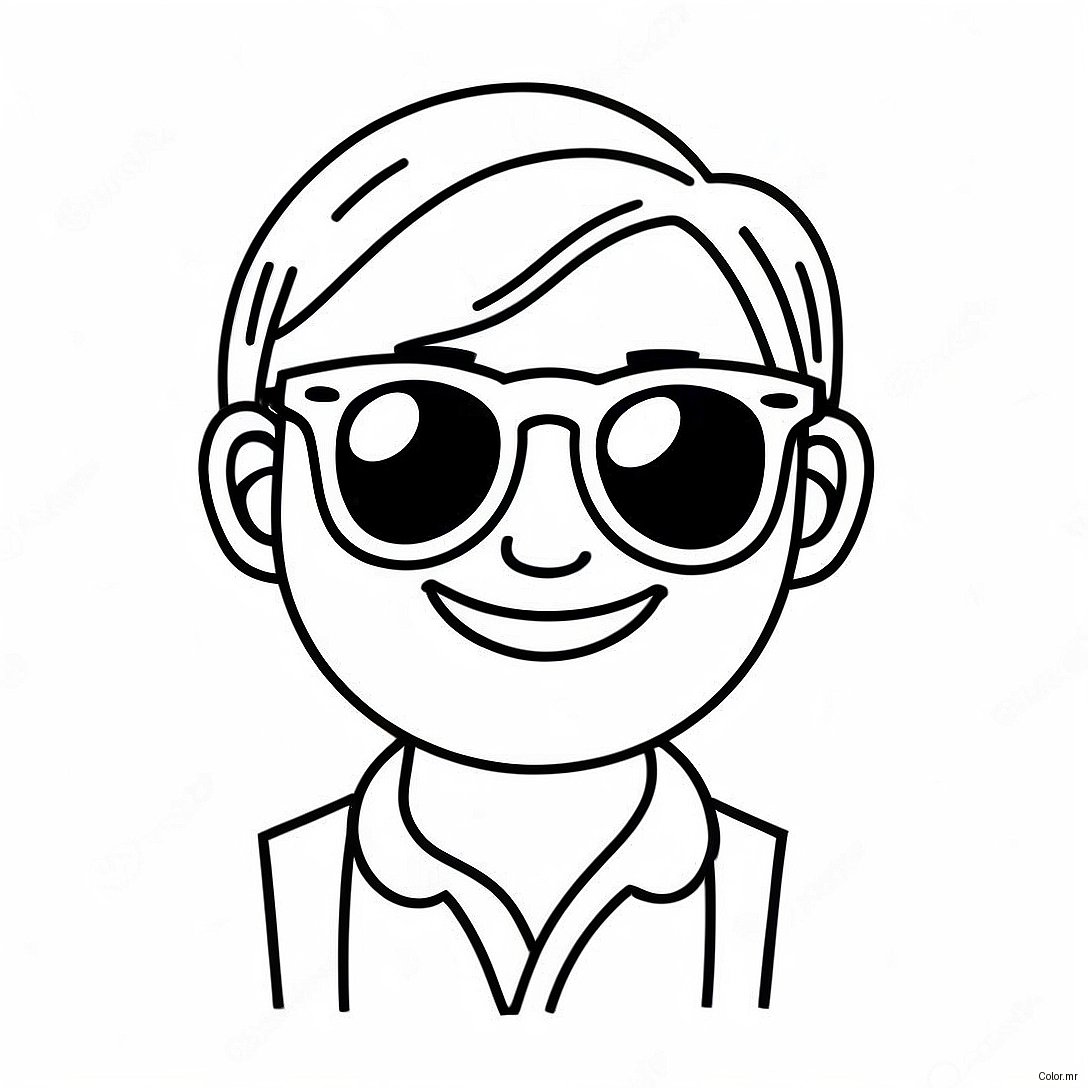 Funny Bitmoji With Sunglasses Coloring Page 70494 58281