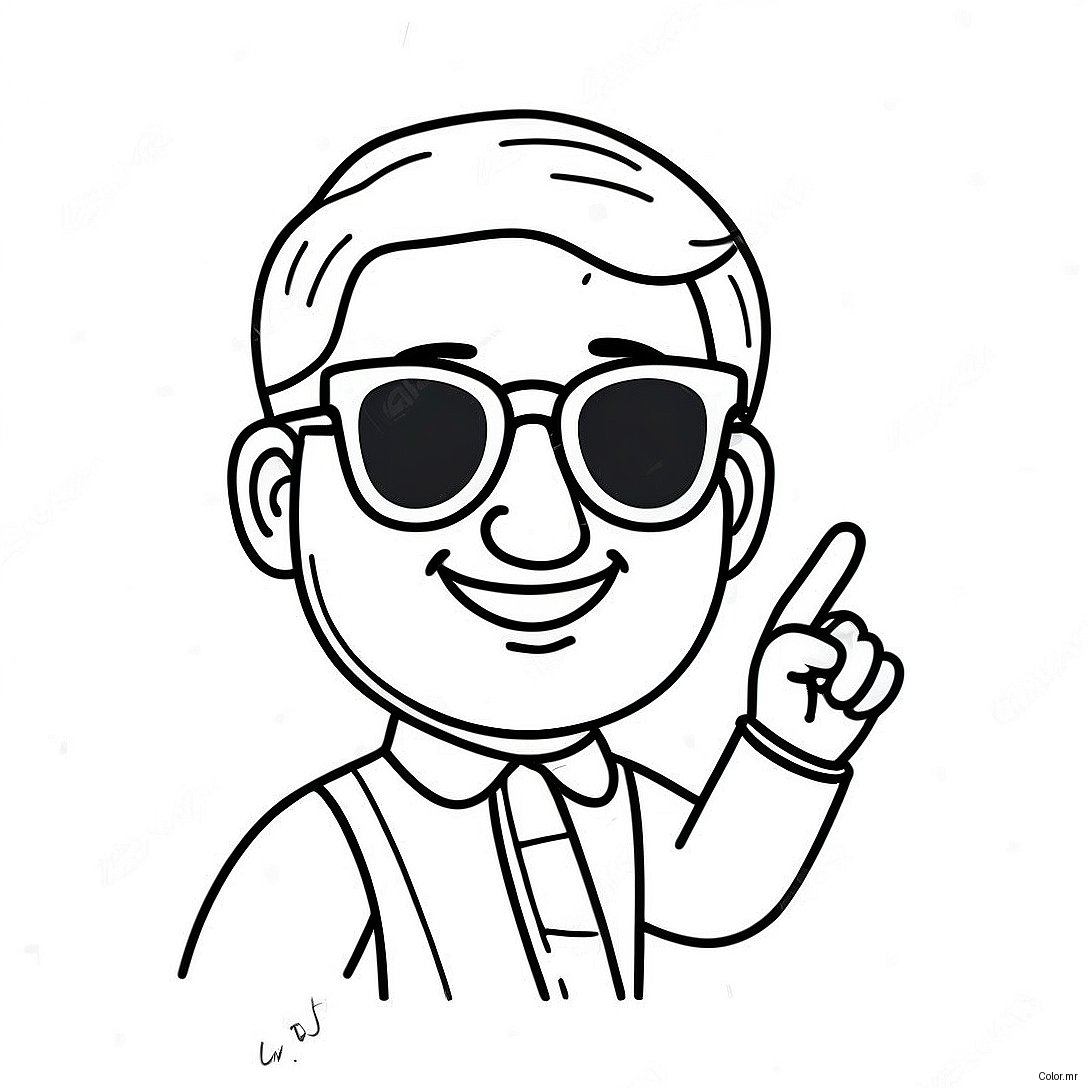 Funny Bitmoji With Sunglasses Coloring Page 70494 58284