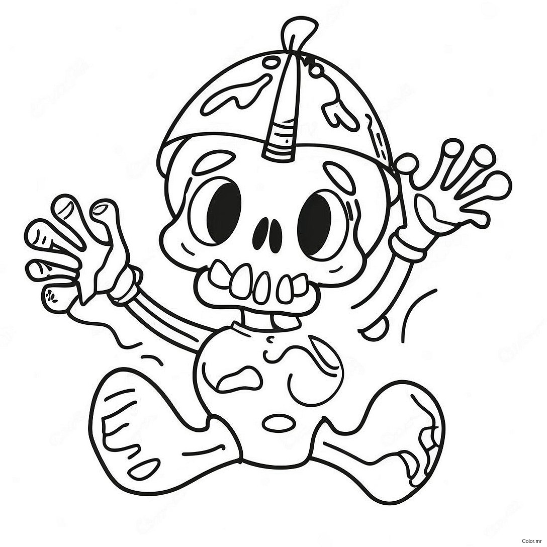 Funny Dry Bones Character Coloring Page 20442 18980