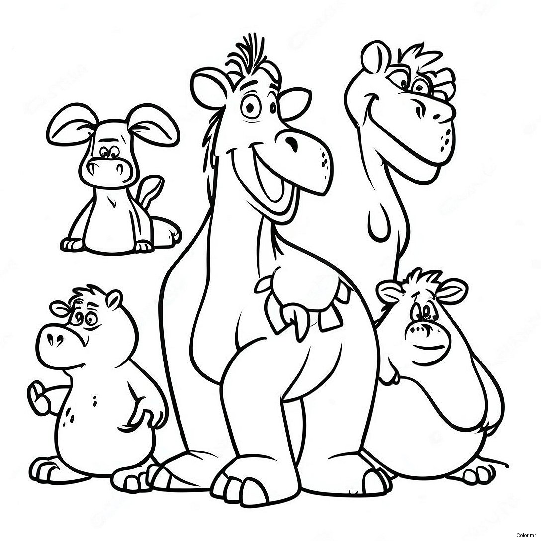 Funny Ice Age Carl With Friends Coloring Page 45804 38032