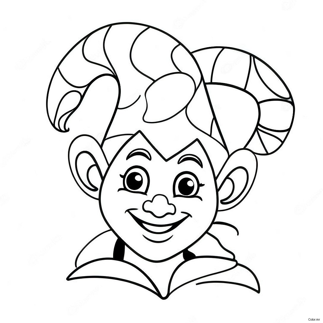 Funny Jester With Colorful Hat Coloring Page 39508 32795