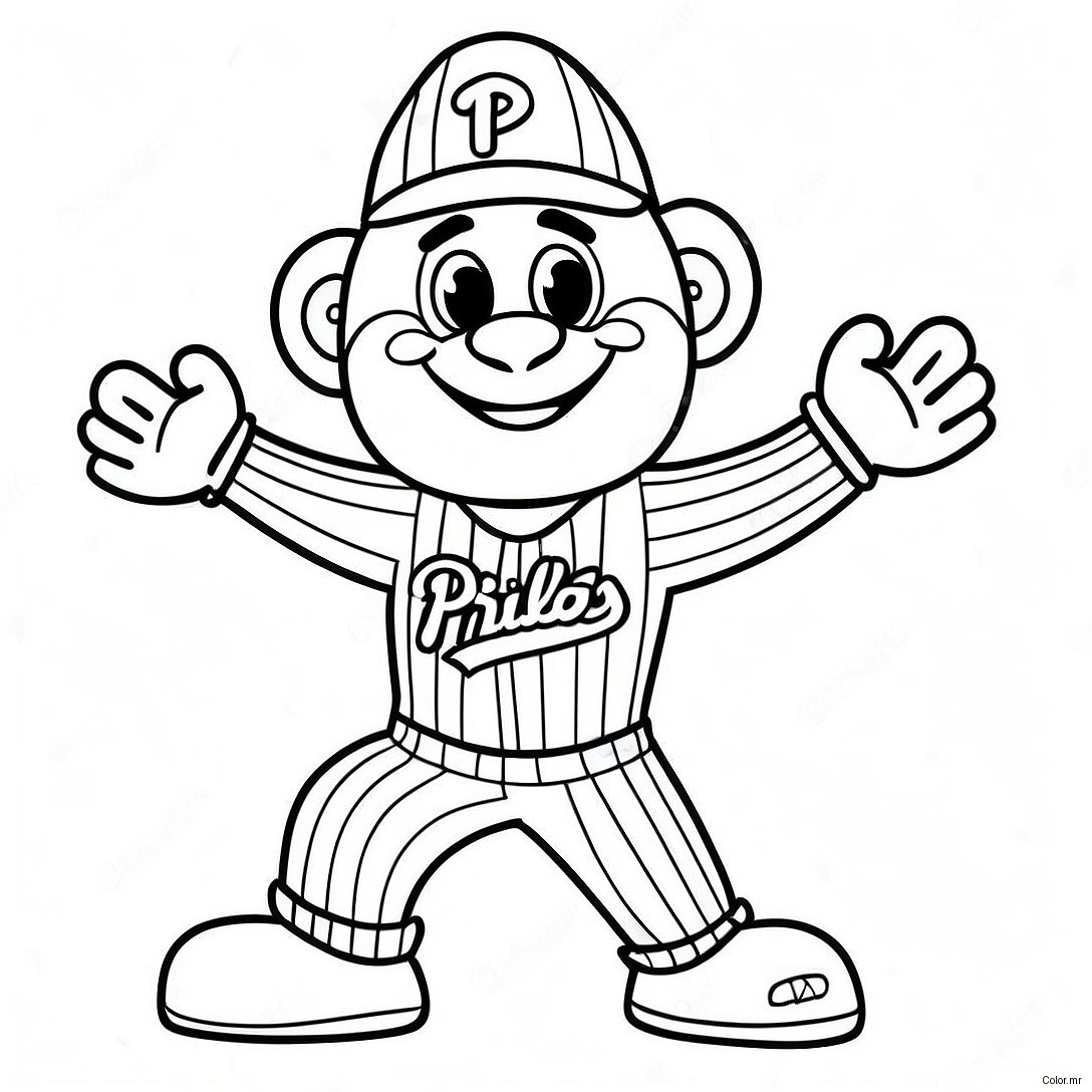 Funny Phillies Mascot Dancing Coloring Page 69544 57290