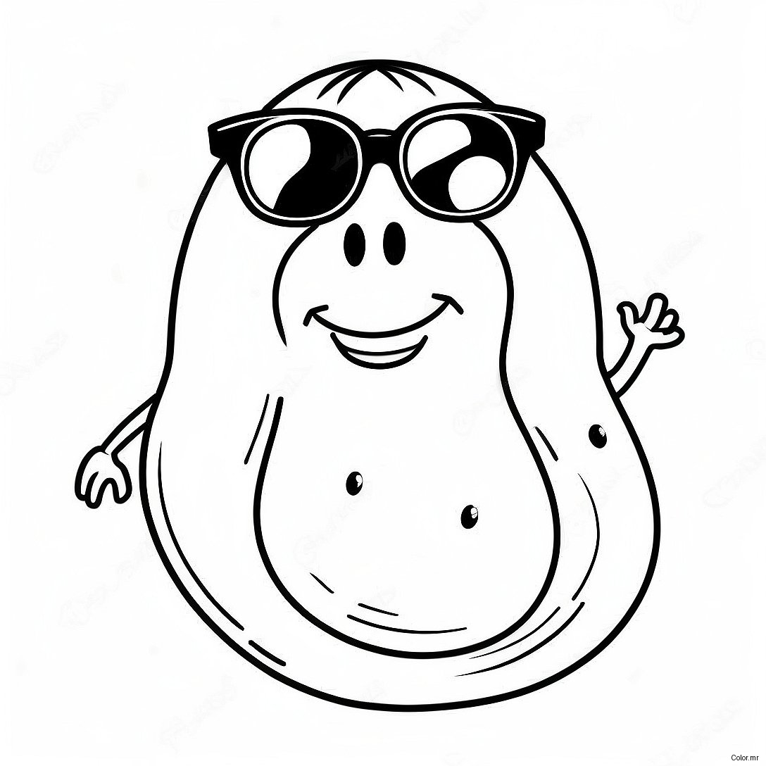 Funny Potato With Sunglasses Coloring Page 32310 16745
