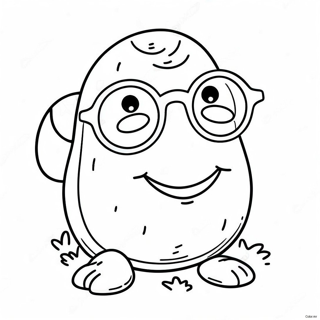 Funny Potato With Sunglasses Coloring Page 32310 16746